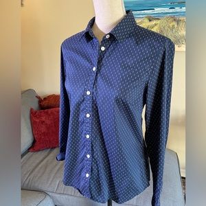 Women’s Blouse Blue w/ white dots
